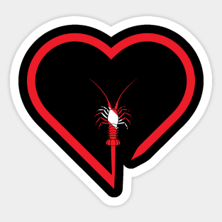 Scuba Dive Florida Spiny Lobster Heart Sticker